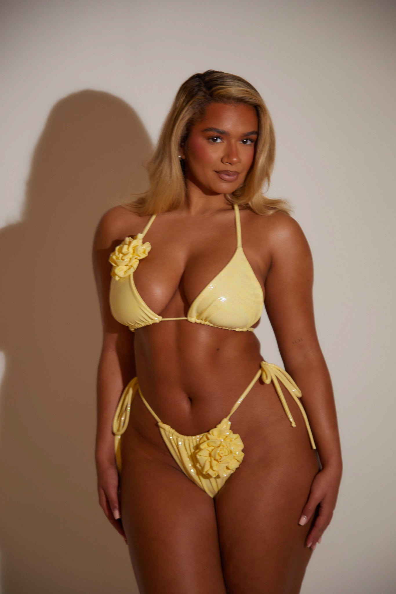 Rose Sparkle Bikini Set - Yellow