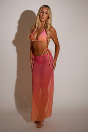 Ombre Mesh Skirt - Pink and Orange