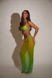 Ombre Mesh Skirt - Yellow and Green