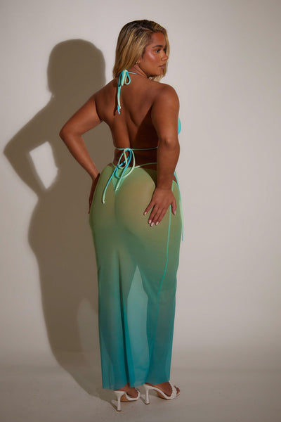 Ombre Mesh Skirt - Blue and Green alternate view