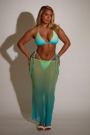 Ombre Mesh Skirt - Blue and Green - Front
