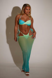 Ombre Mesh Skirt - Blue and Green - Side