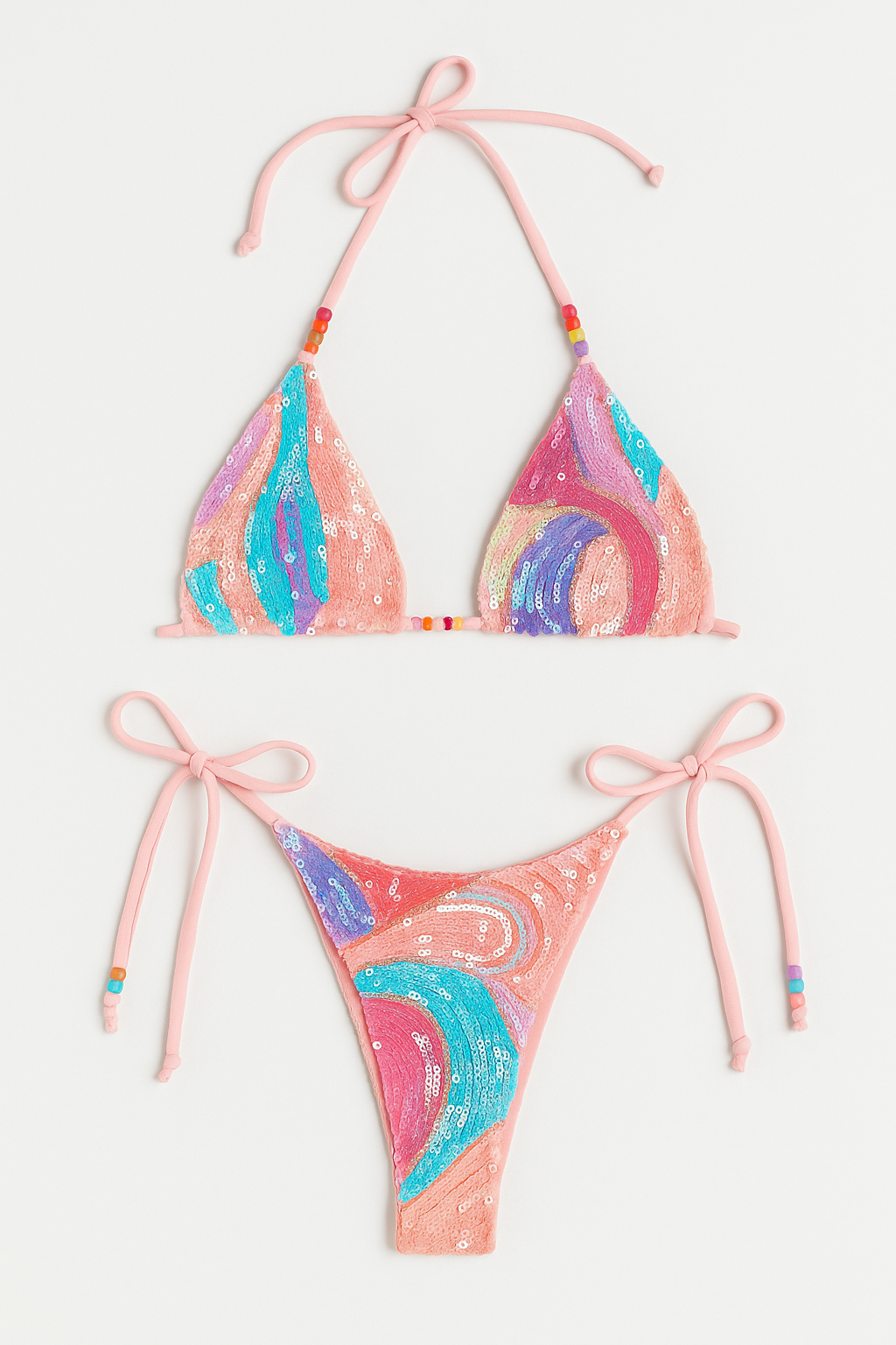 The Disco Sunset Sequin Bikini - Flat Lay